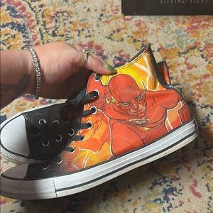 Men’s The Flash High-Top Converse Sneakers - Black and Orange